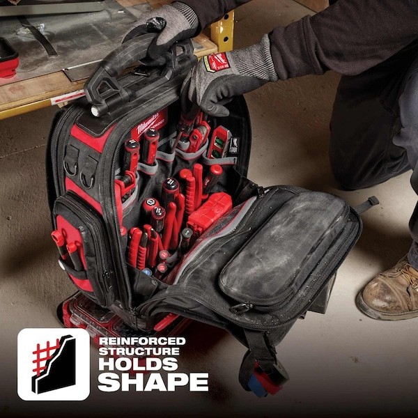 Milwaukee Tool 48-22-8303 Tool Backpack, Red, Polyester, 42 Pockets
