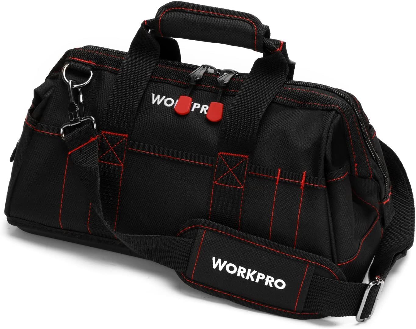 WORKPRO 12″/14″/16″ Close Top Wide Mouth Tool Storage Bag Rubber Base Pocket Bag