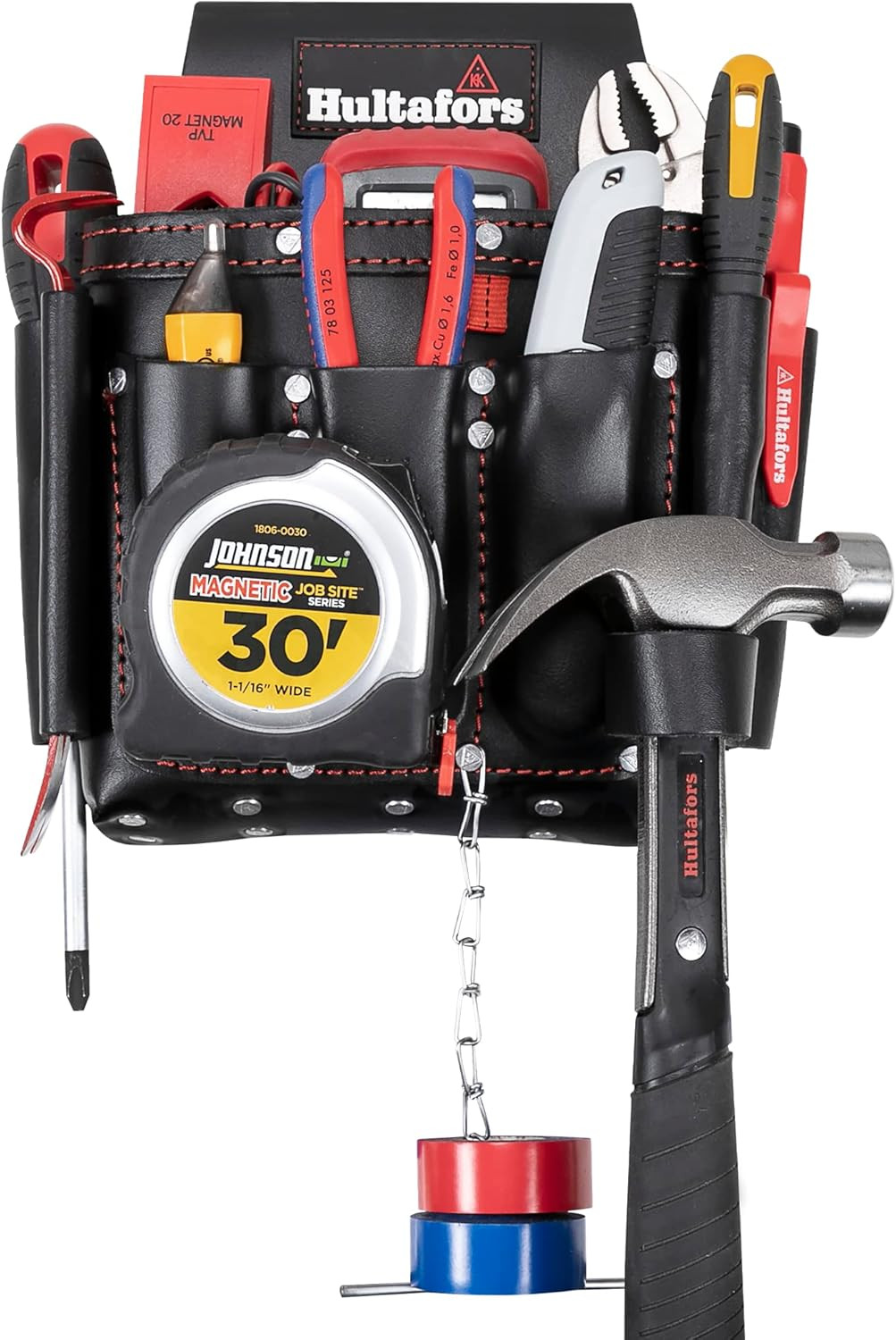 Work Gear HT5421 Electrician’S Premium Leather Tool Pouch, Molded Front Pockets,