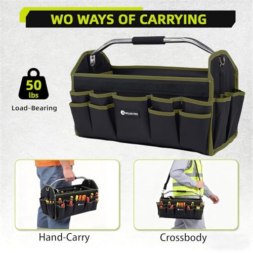 20in Foldable Open Top Tool Bags for Men – Heavy Duty – 20INCH