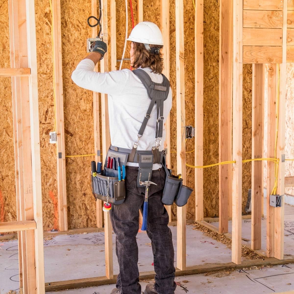 Heavy-Duty 13-Pocket Tool Rig for Electricians – Durable & Comfortable Design