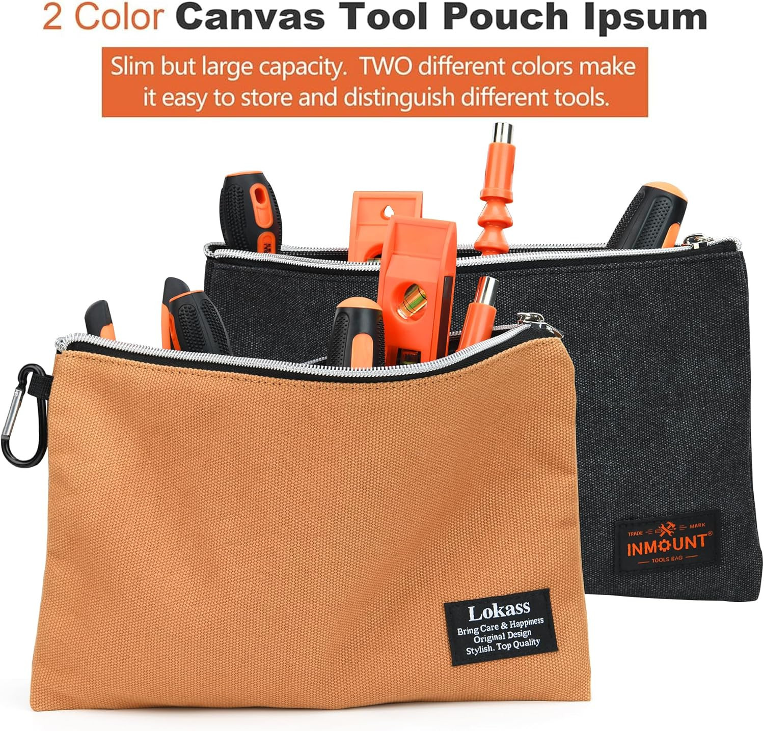 Heavy Duty Tool Backpack with 2 Bags, Laptop Compartment & Lock, Water-Resistant