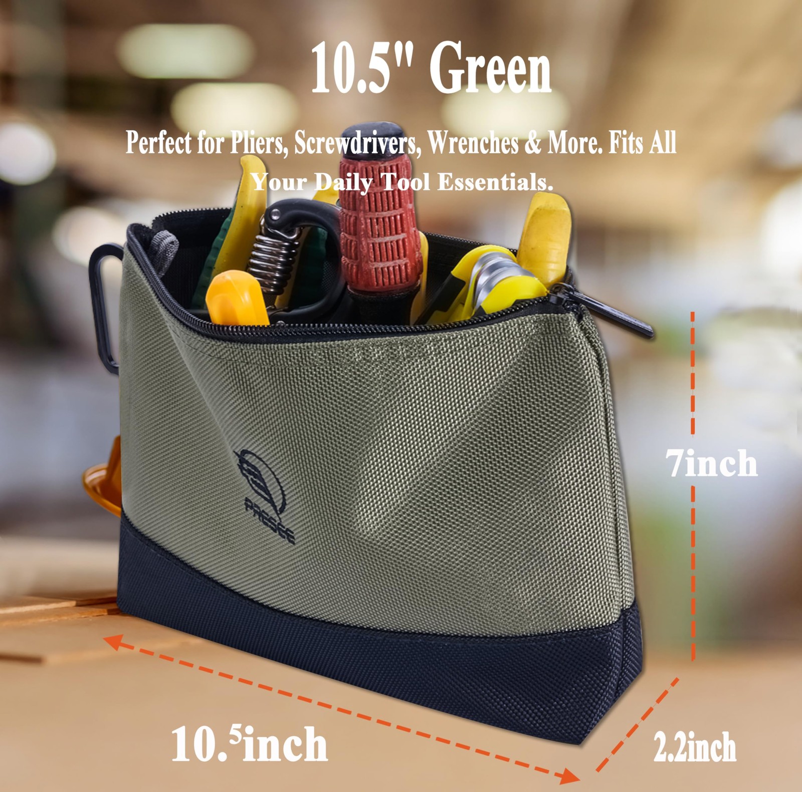 Tool Pouch Zipper Small Tool Bag Pouches Organizer Bag with Metal Carabiner, …