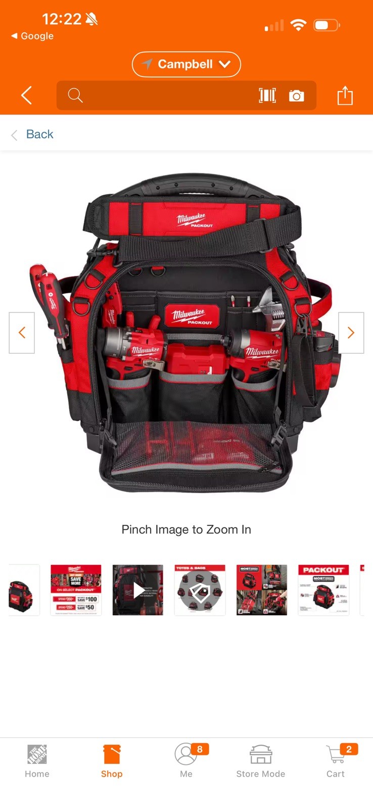 Milwaukee 48-22-8316 PACKOUT 15″ Structured Tool Bag
