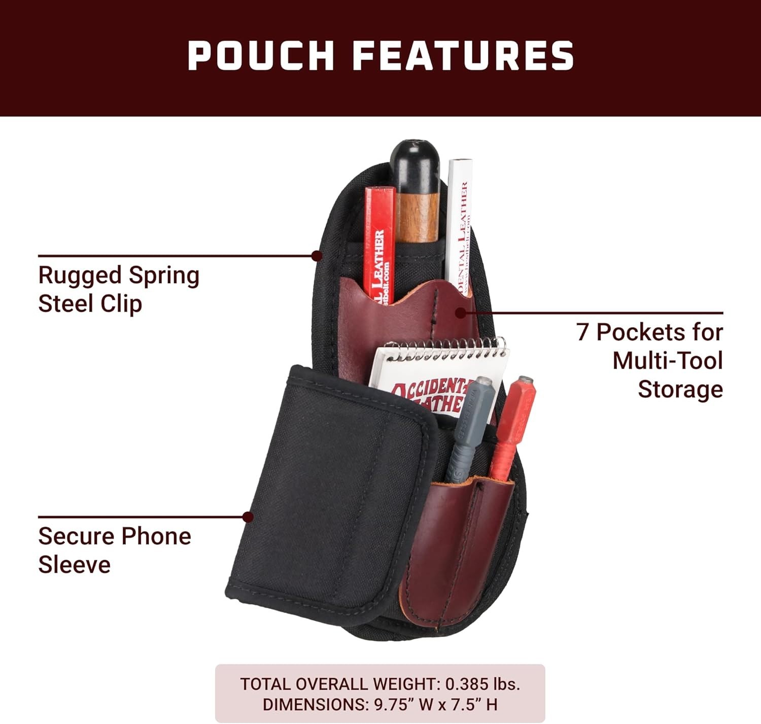 Occidental Leather 8578 Clip-On Stronghold Essentials Gear Pocket