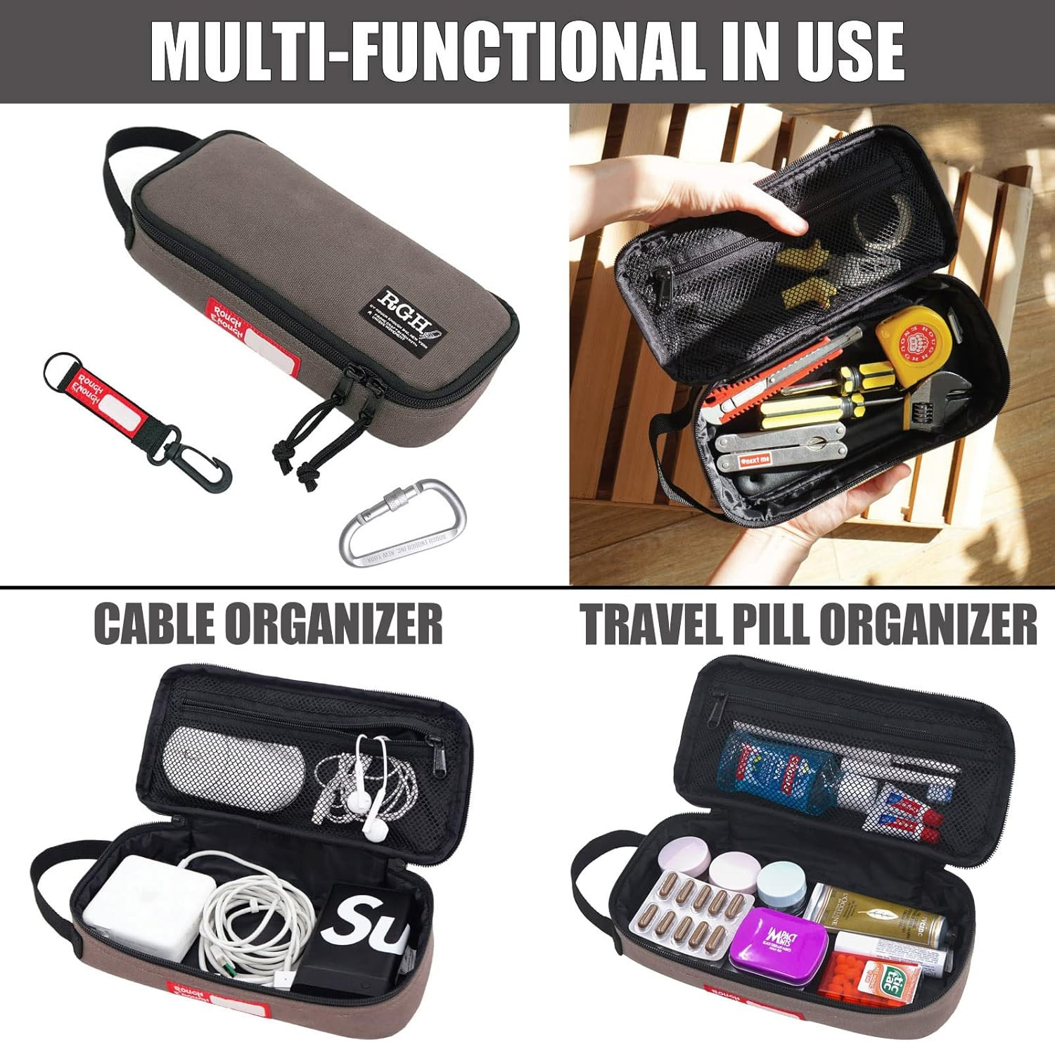Rough Enough EDC Tool Bag Organizer with Handle – Portable & Durable