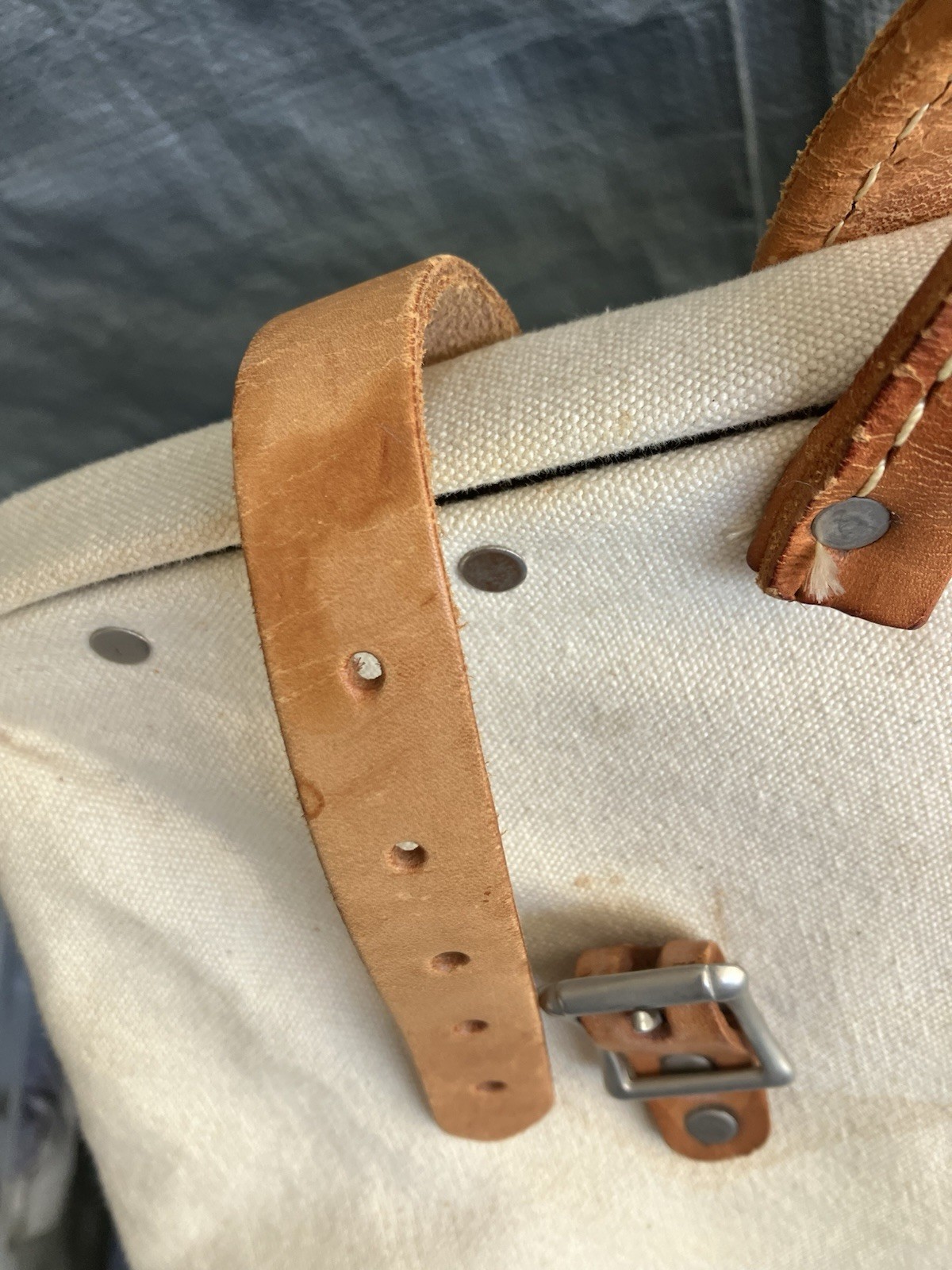 Vintage Nicholas No. M304-1 Tool Bag Canvas & Leather Tote USA