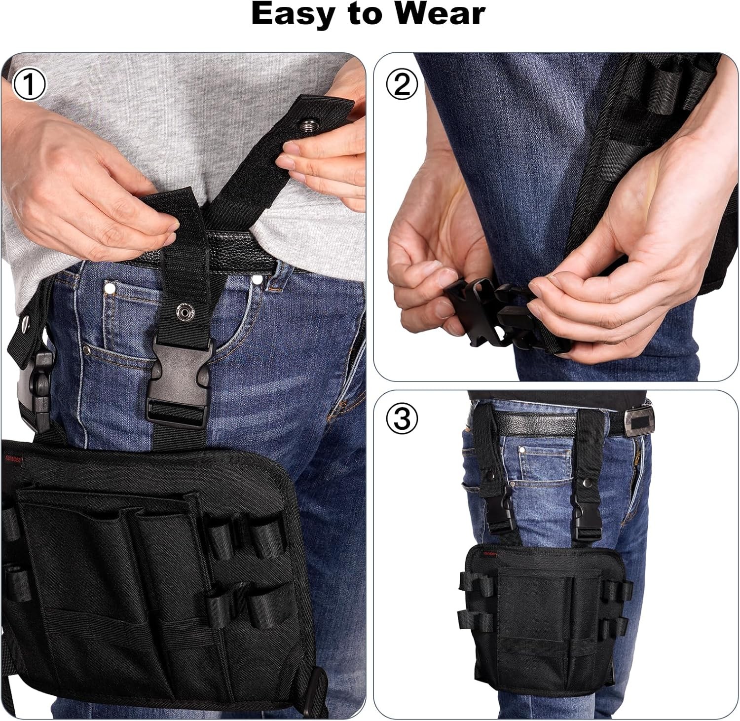 Tool Pouch Holster with Belt Clip Around Your Leg, Electrician Multifunctional