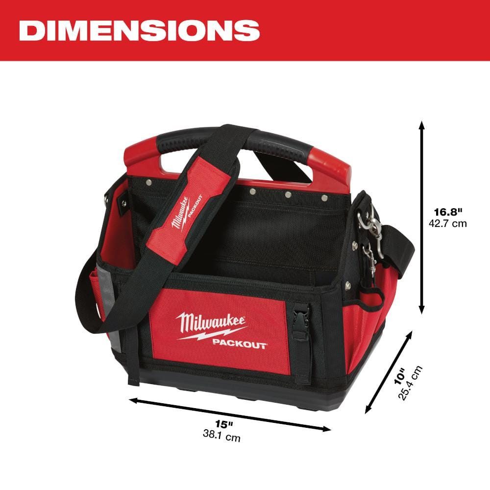 Technician Tool Bag 15″ Compact Contractor Tote Electrician Caddy Tear Resistant