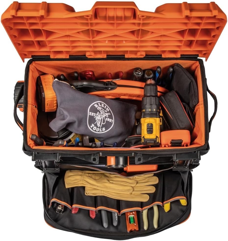 Durable Rolling Tool Bag with 250 Pounds Load Capacity and High Clearance Wheels