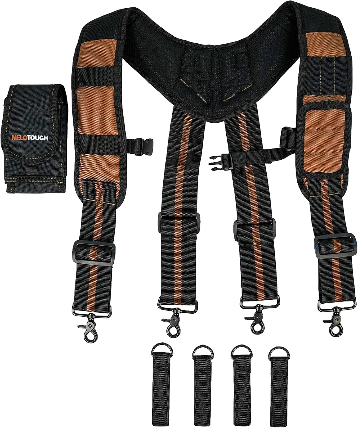 Professional Heavy-Duty Tool Belt with Suspenders & Magnetic Wristband