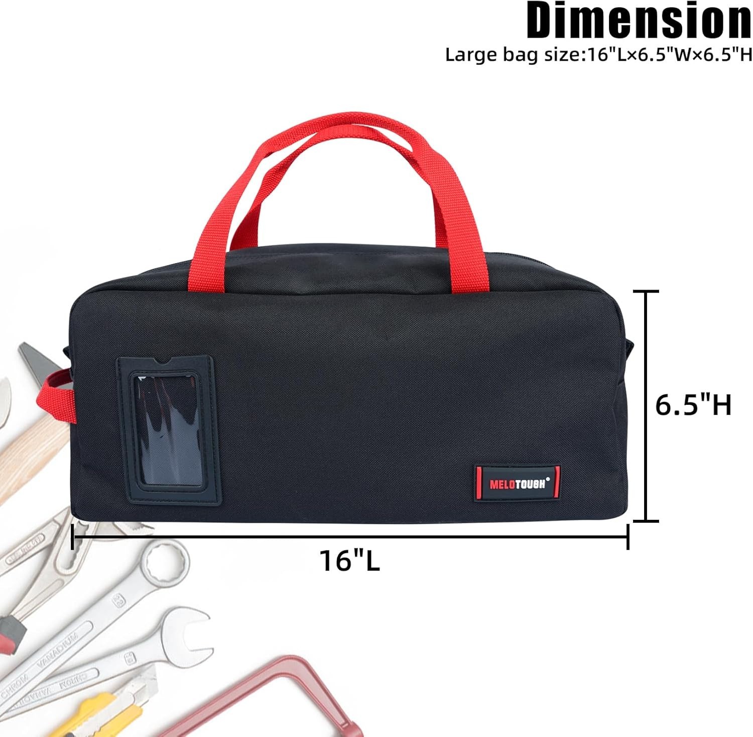 Heavy Duty Canvas Tool Bag 16 Inch Portable Organizer for Electricians Plumbi…