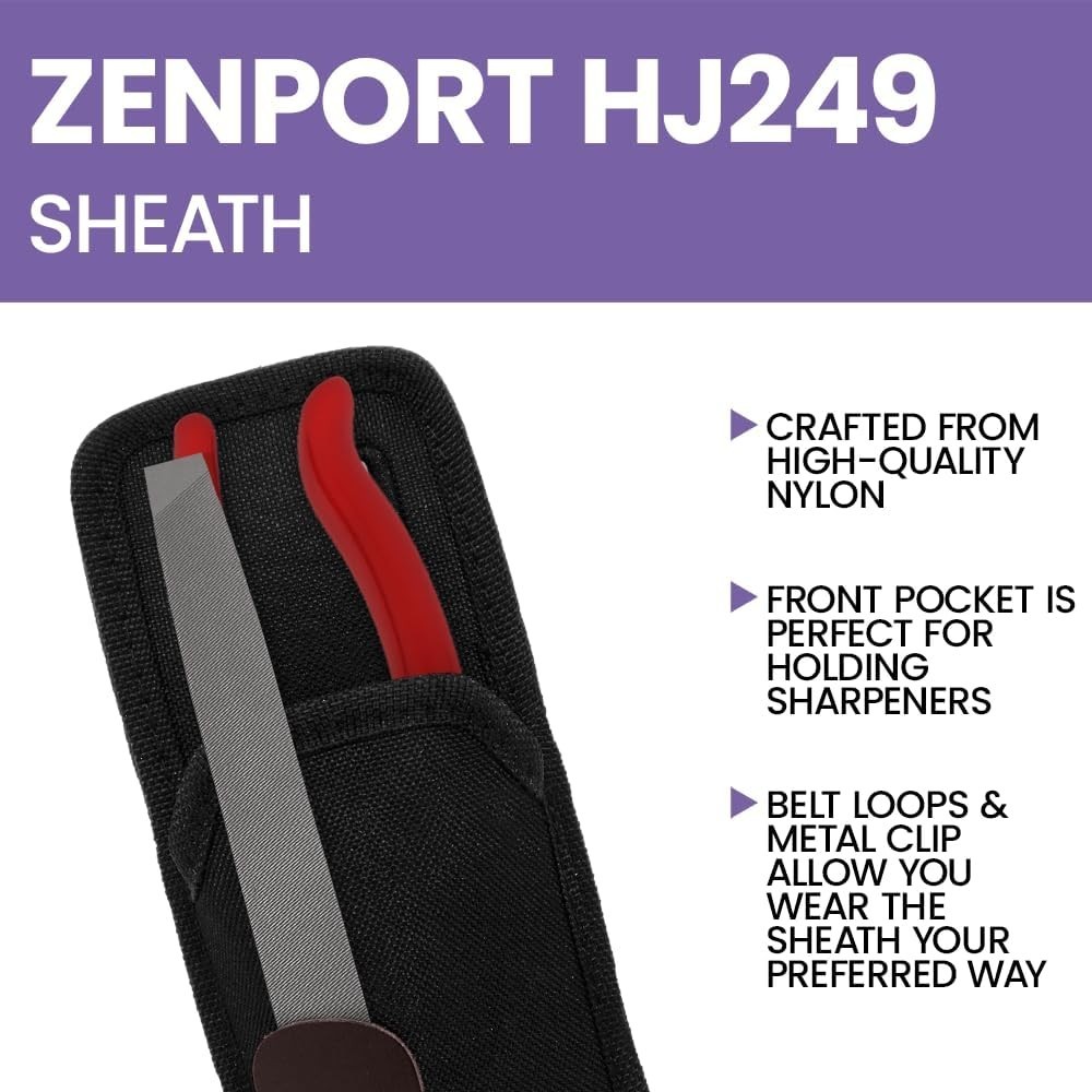 Tool Pouch with Sharpener Pocket Two Compartments Black Fabric for Professionals