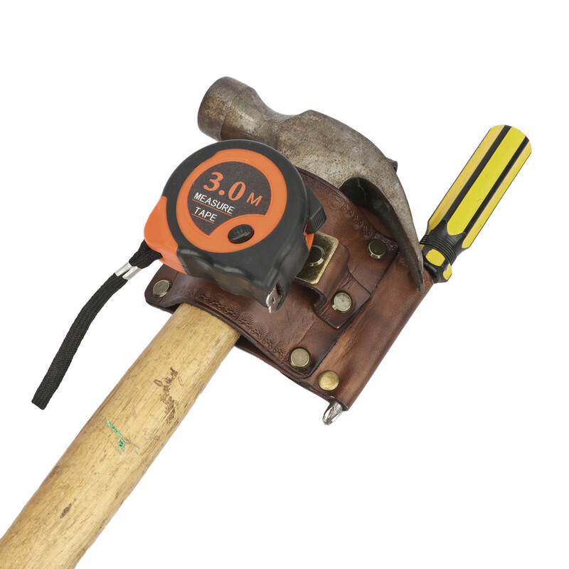 TOURBON 3-in-1 Workshop Tool Belt Holster Hammer Tape Measure Screwdriver Pliers