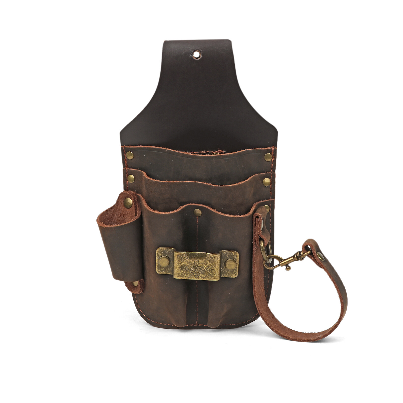 Leather 5 in 1 Tools Holster Electric Tape Thong Plier Pouch Belt Holder-TOURBON