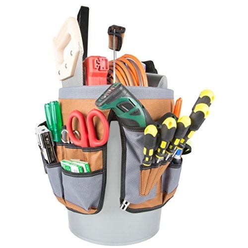 Dickies 35-Pocket Bucket Organizer With Drill Holster