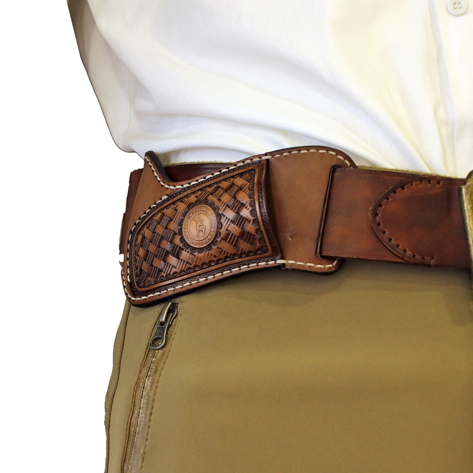TOURBON Leather Folding Blade Knife Sheath Belt Pouch Tool Pocket Knives Holster