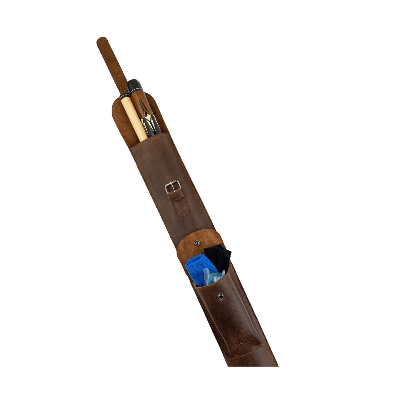 Hide & Drink, Rustic Billiard/Pool Cue Flat Case Handmade from Full Grain Lea…