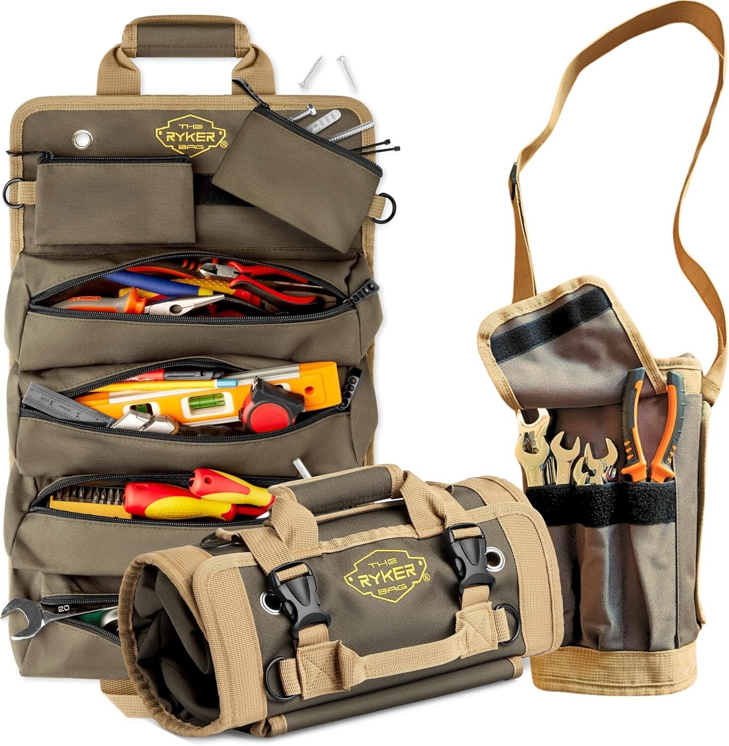 Compact Portable Tool Roll with Detachable Pouches – Ideal Father’s Day Gift