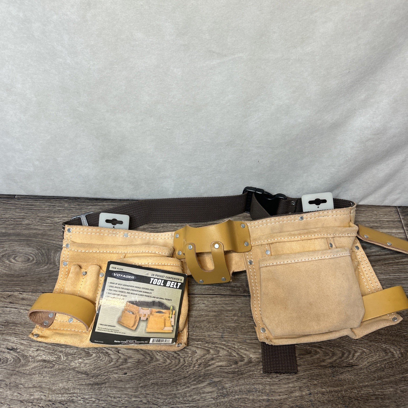 Voyager 10 Pocket Carpenter’s Tool Belt Split Leather 41313 Hammer Holder New