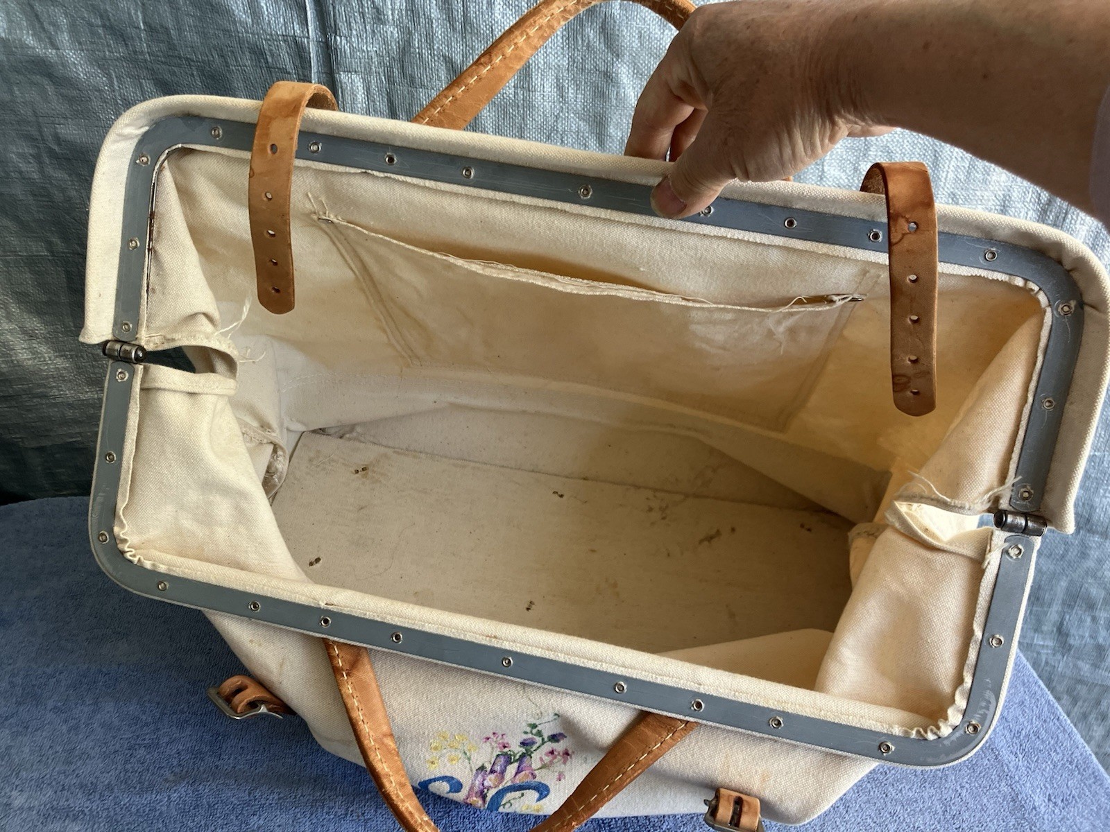 Vintage Nicholas No. M304-1 Tool Bag Canvas & Leather Tote USA