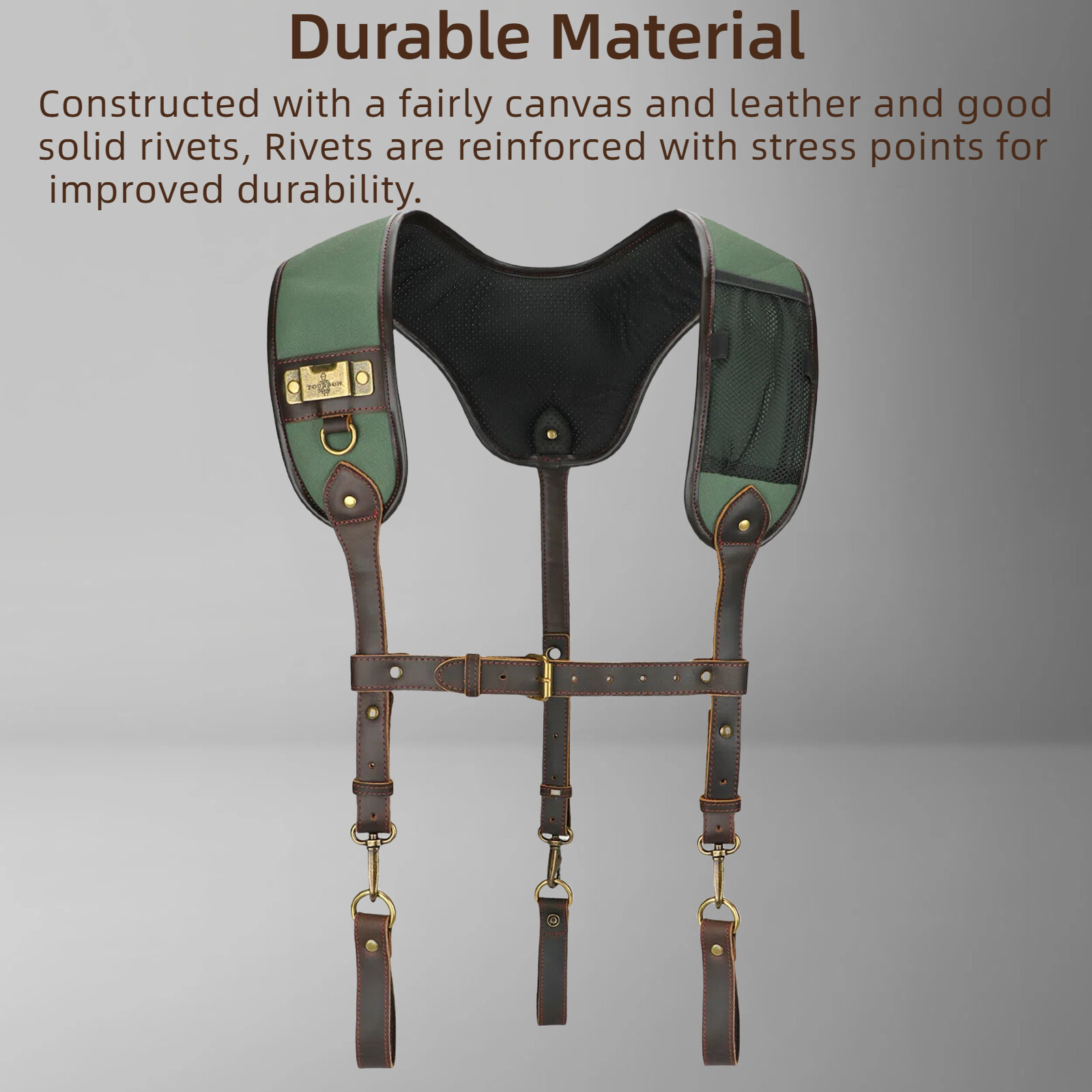 TOURBON Canvas Tool Harness Suspender Carpenter Rig Belt Contractor Holder Strap