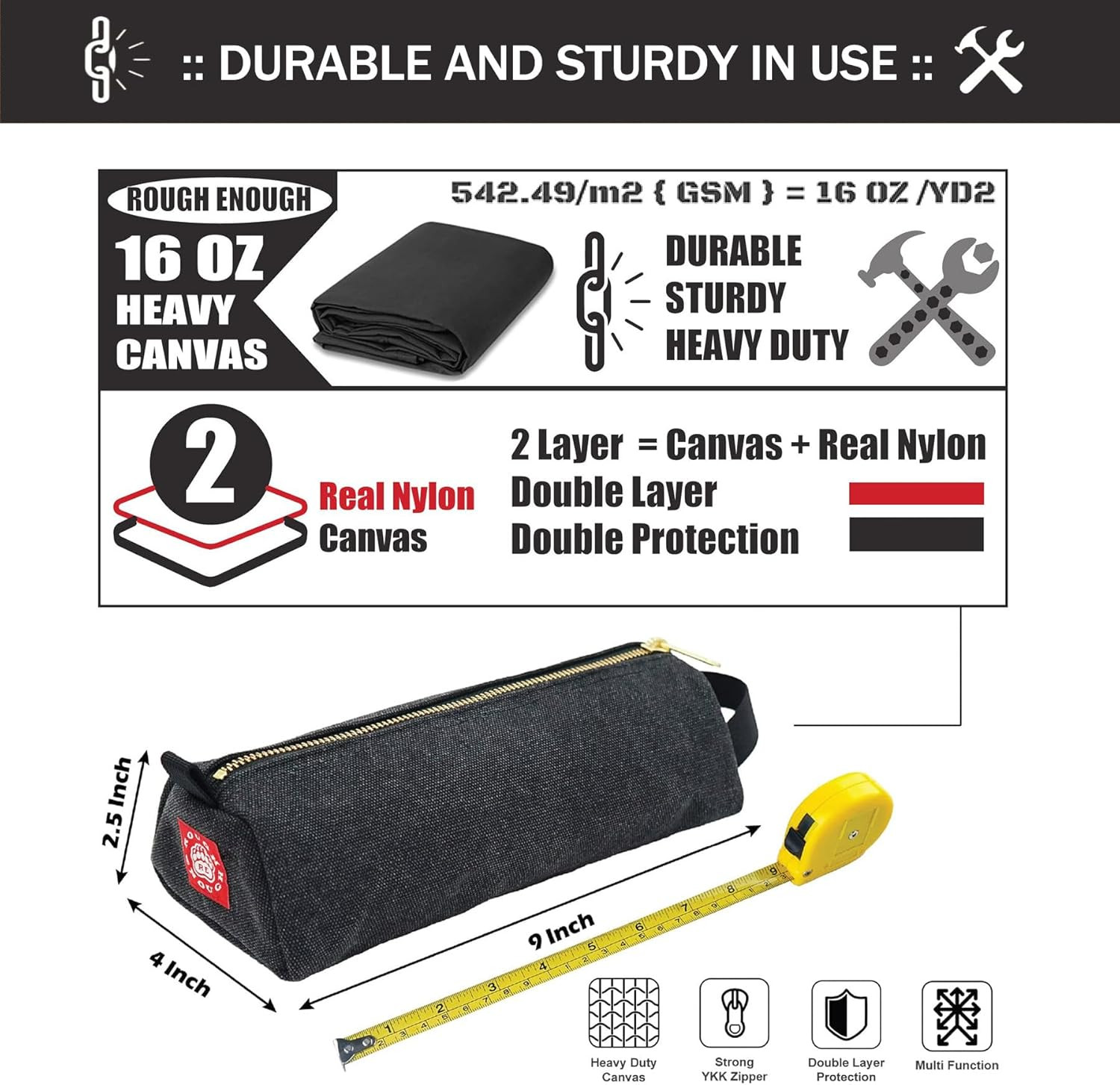 Rough Enough EDC Tool Bag Organizer with Handle – Portable and Durable