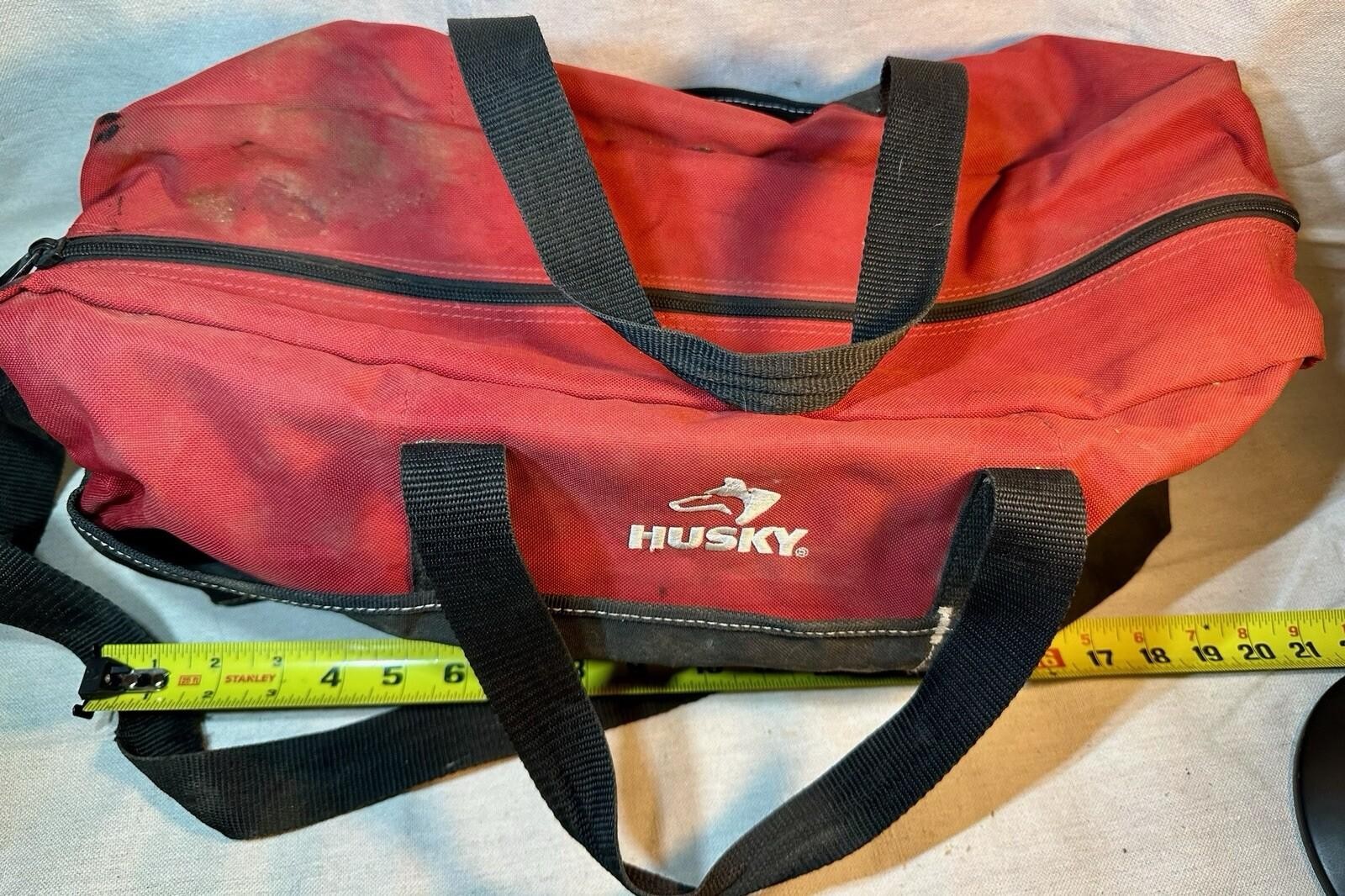 Husky Tote Tool Carry Bag 18″ Long with Zipper Closure 9 pockets (G)