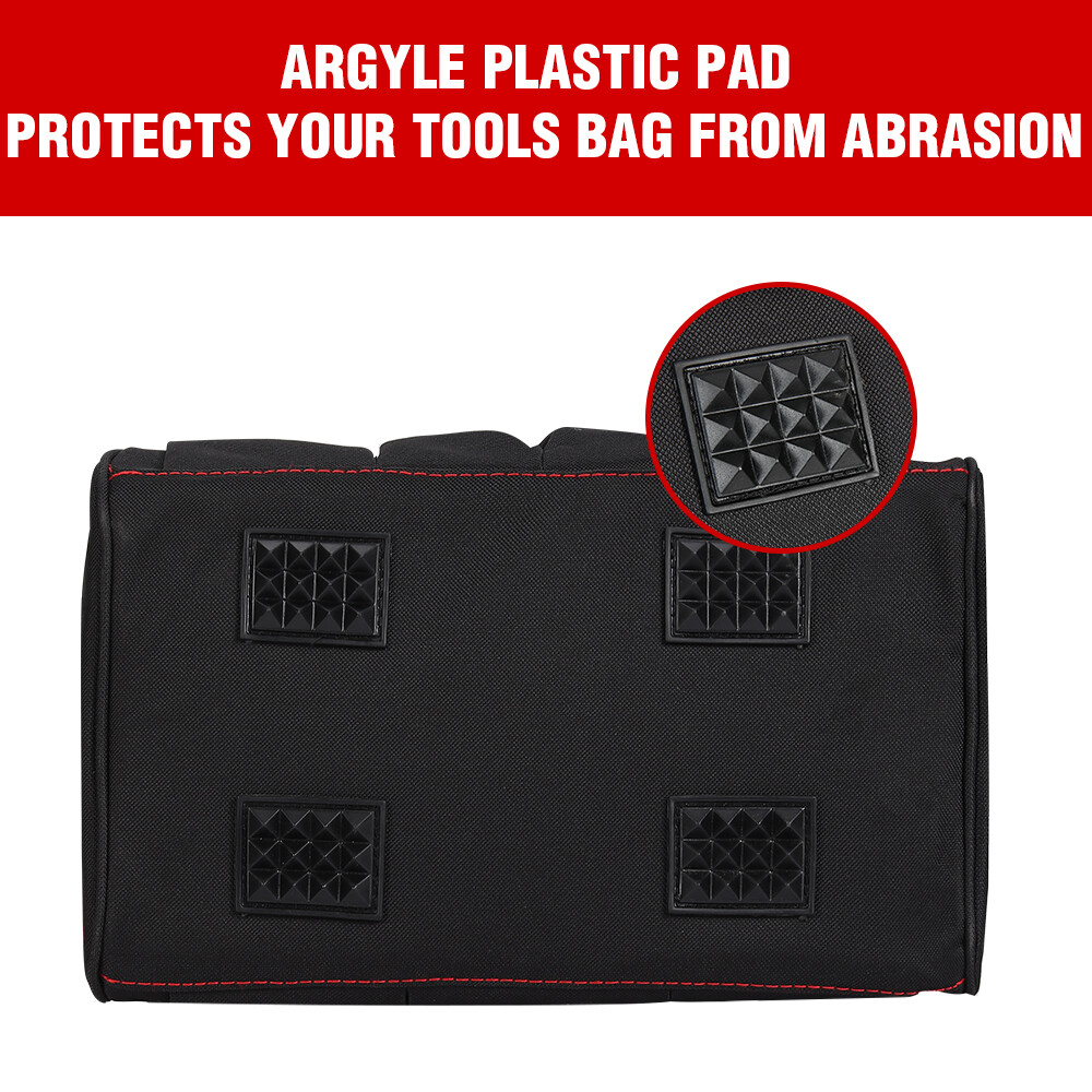 Workpro 12-inch Close Top Wide Mouth Storage Tool Bag 500D Polyester Fabric Bags