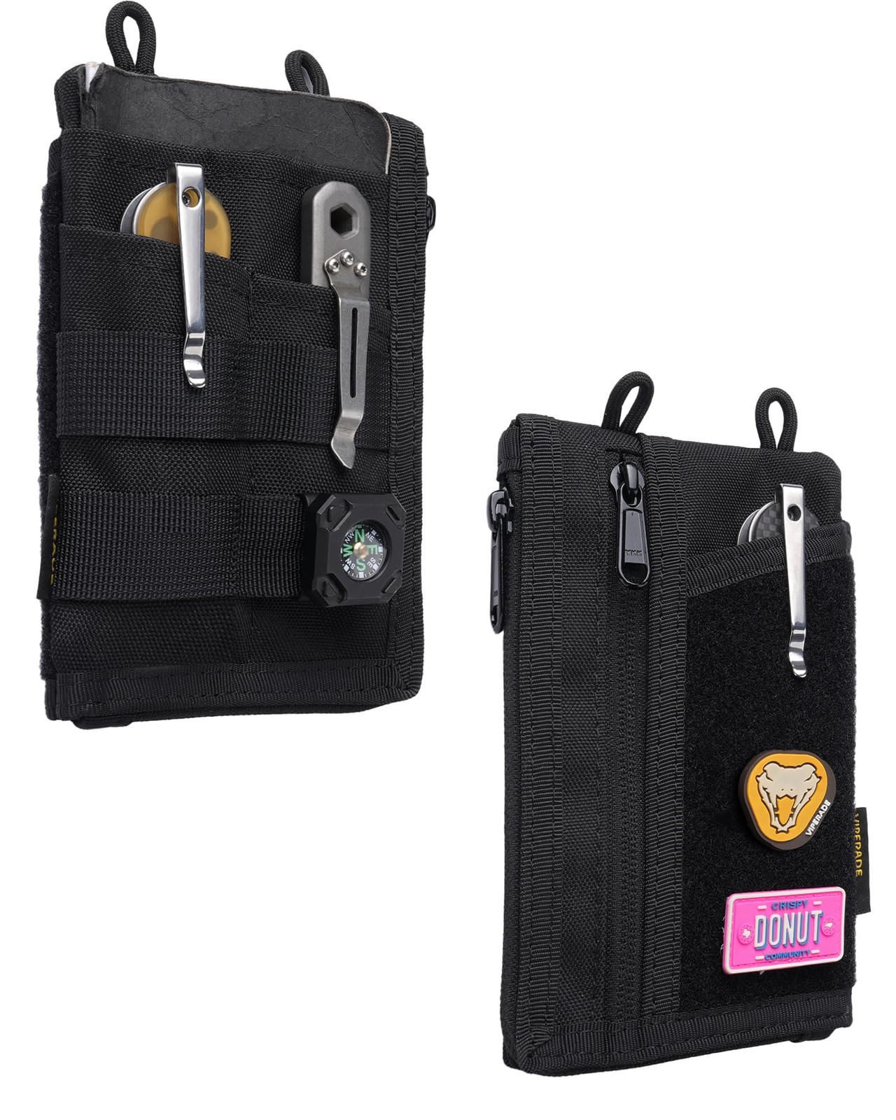 VE38 EDC Pocket Organizer, Slim EDC Wallet with 2 Zipper Pockets, EDC Pouch -…