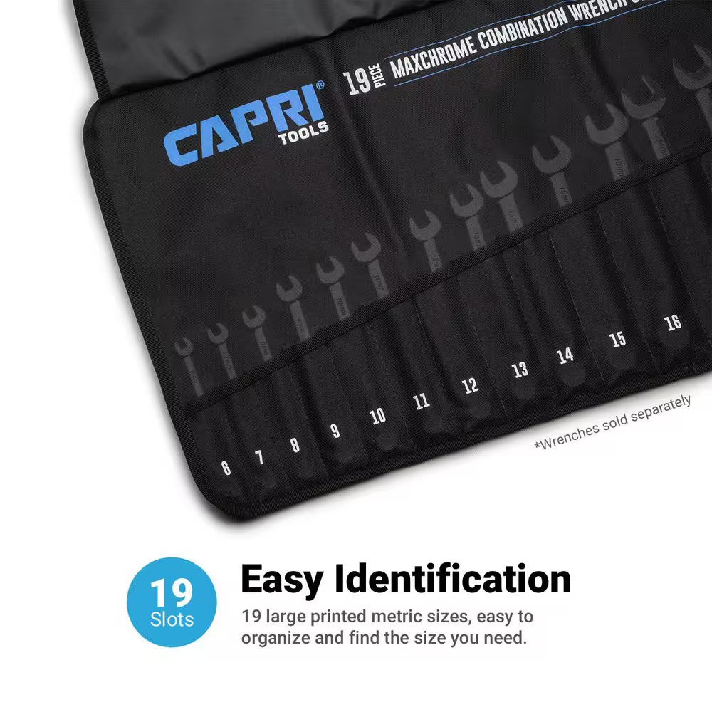 Capri Tools Wrench Roll Up Pouch, Metric, 19 Pockets Free Ship NEW