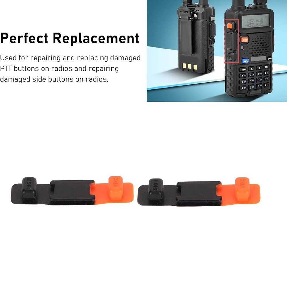 2Pcs Replacement PTT Rubber Button Side Key fits Baofeng UV-5R 5RA 5RE F8+ Radio