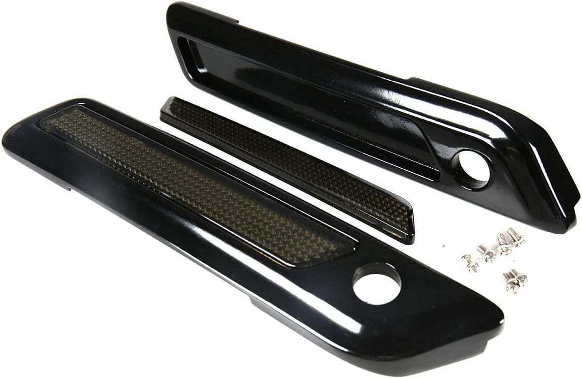 Saddlebag Outer Lid Hinge Latch Covers for Harley Touring Black