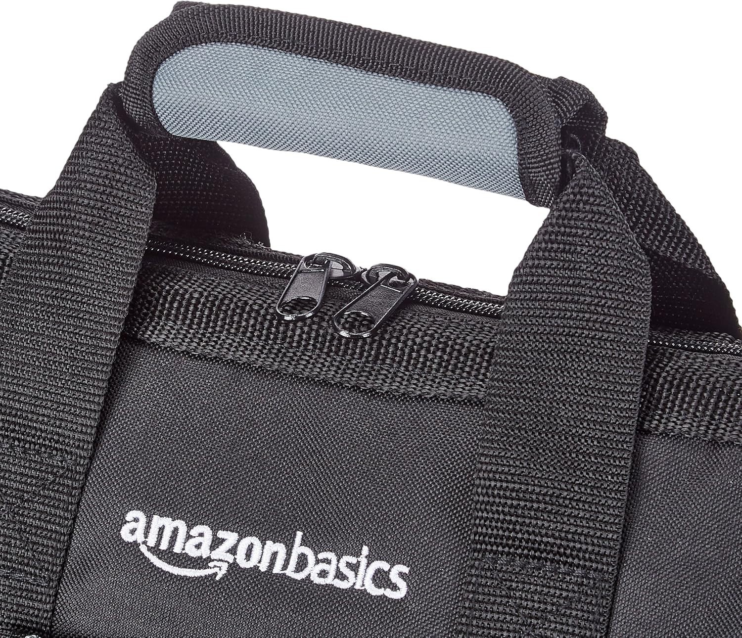 Durable Tool Storage Bag with 16 Pockets & Adjustable Strap, 12in, Black & Gray