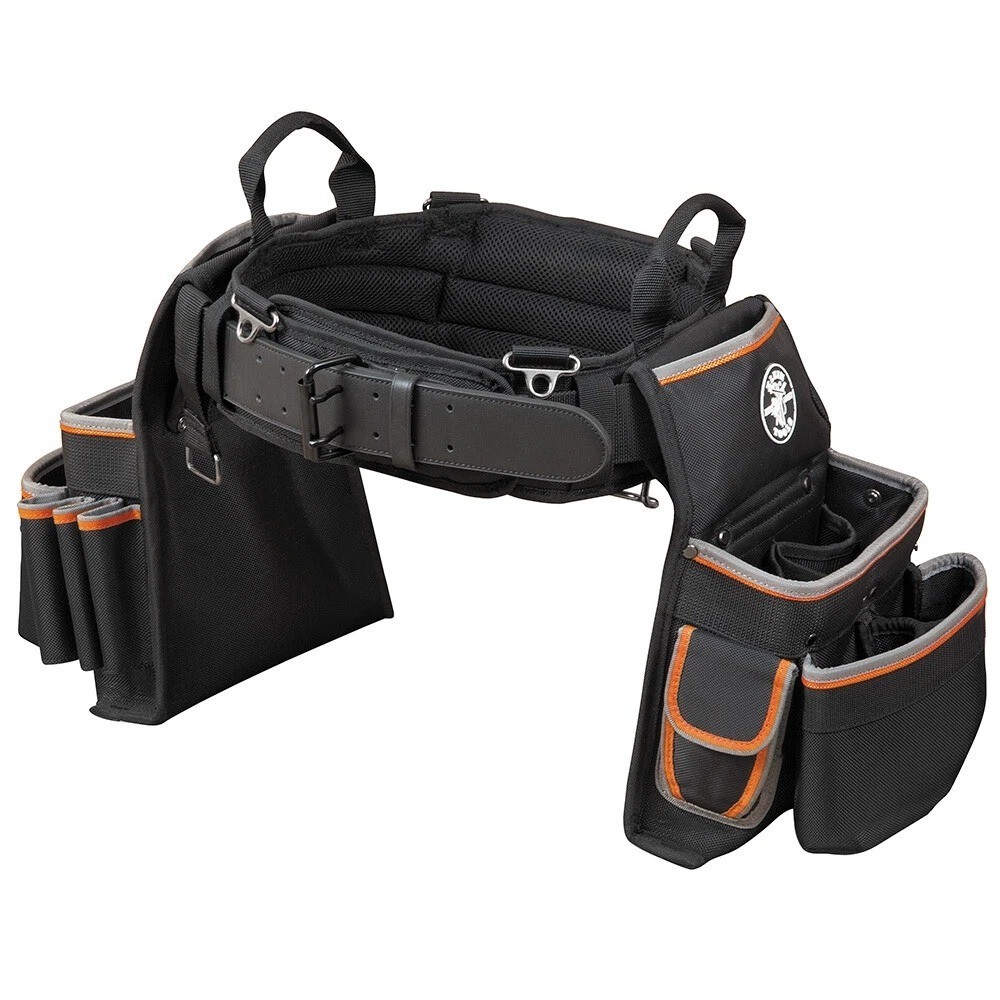 New KLEIN TOOLS 55428 Tradesman Pro Electrician Tool Belt Size L 26 Pocket Black