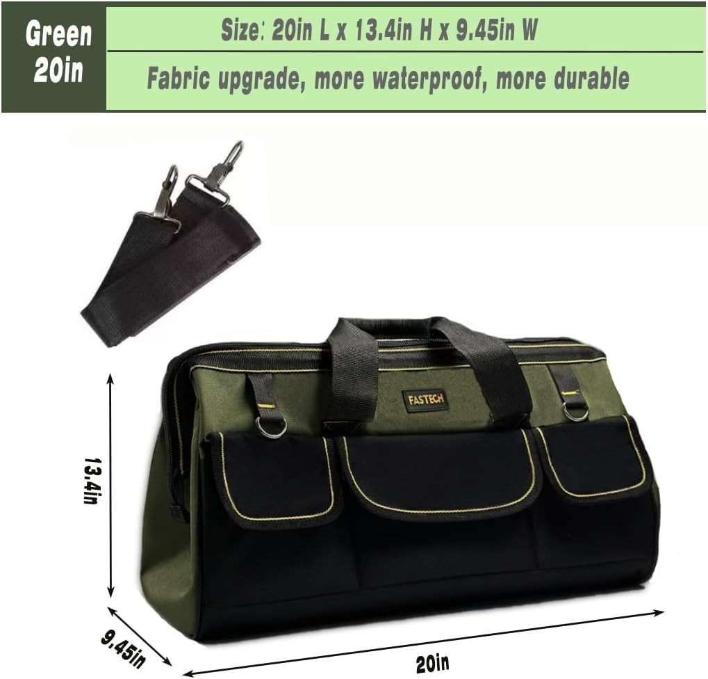 Wide Mouth Tool Bag with Waterproof Base – 20 Inch