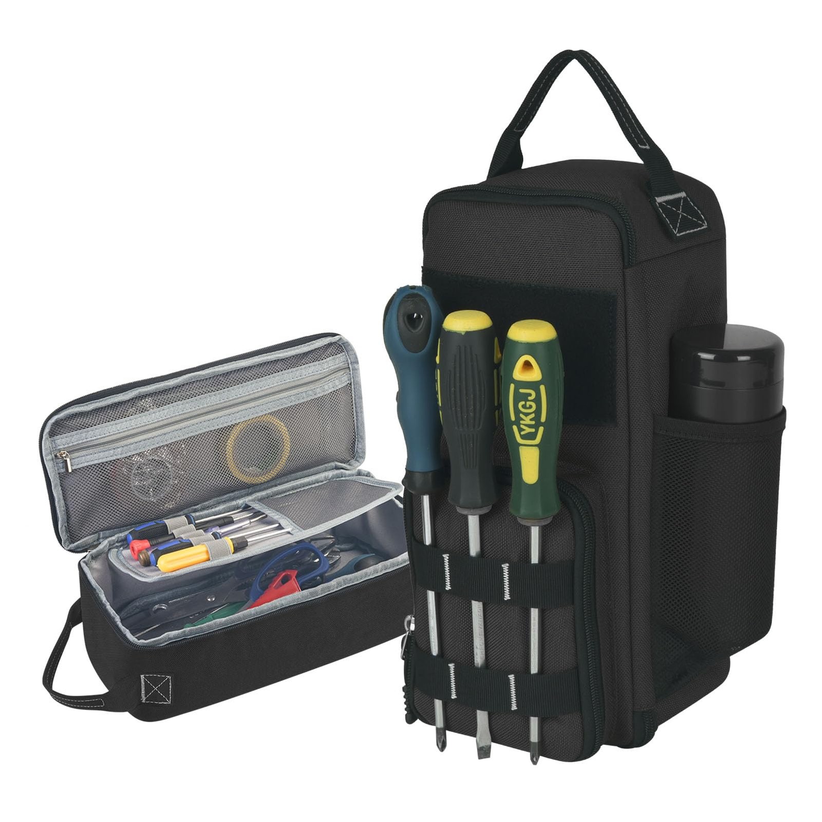 12.6″ Small Tool Bag Pouch for Men with Multiple Pockets, Waterproof Heavy Du…
