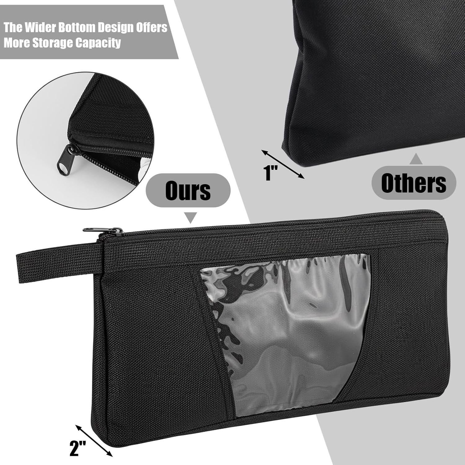 5 Pack 12inch Clear Tool Pouch Zippers Tool Pouch Clear Pouchs Canvas with Windo