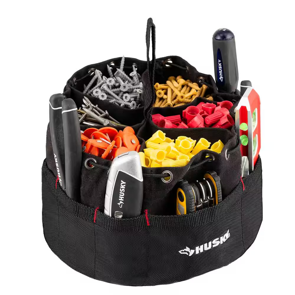 10 In Parachute Grab Bag Heavy Duty Small Parts19 Compartment Storage Tool Black