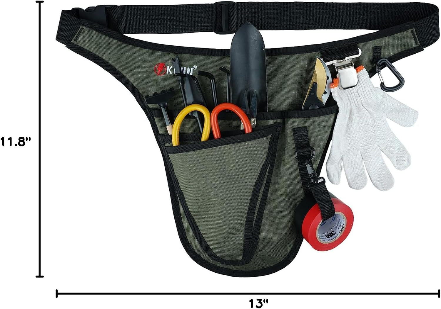 Garden Tool Belt,Durable Adjustable Tool Belt Waist Pouch with 4 Pocket for Wome