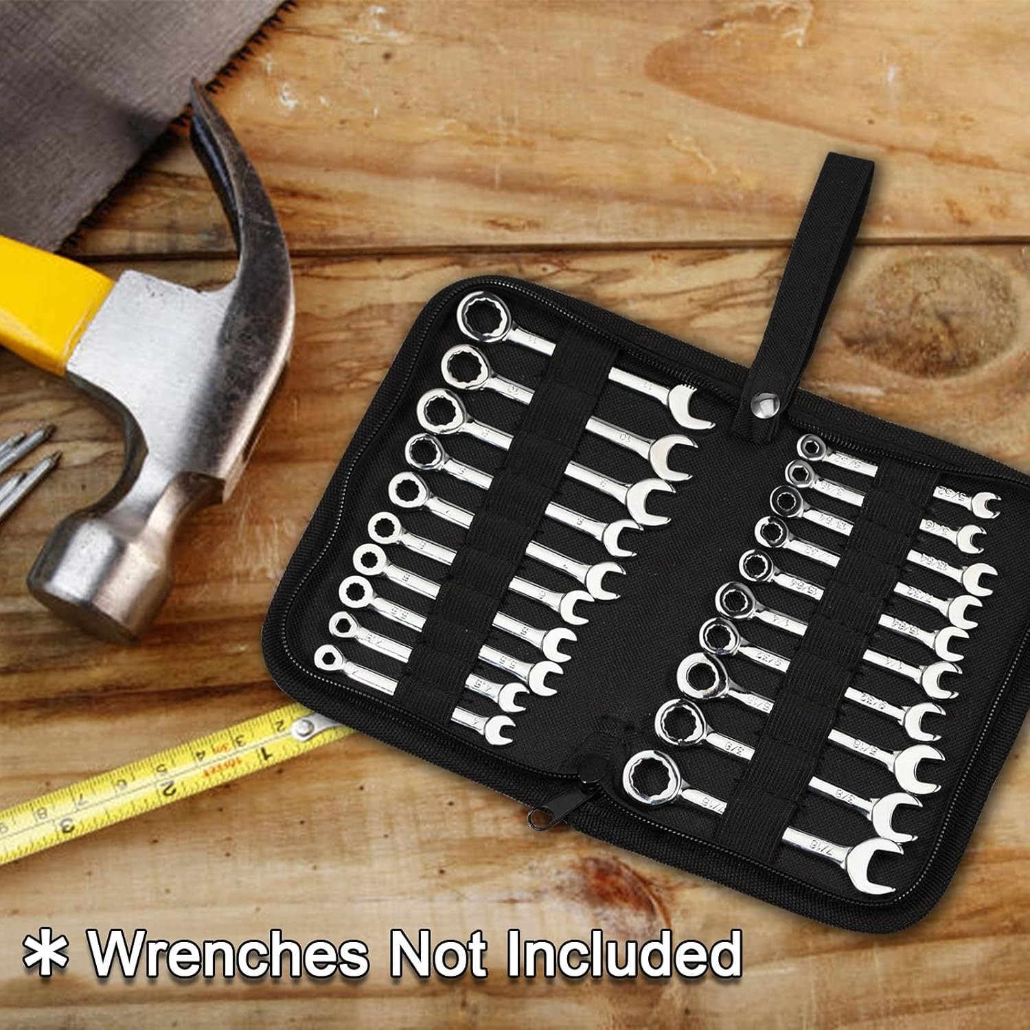 Compact 20-Pocket Wrench Organizer Bag – Durable Oxford Fabric, Handy Tote