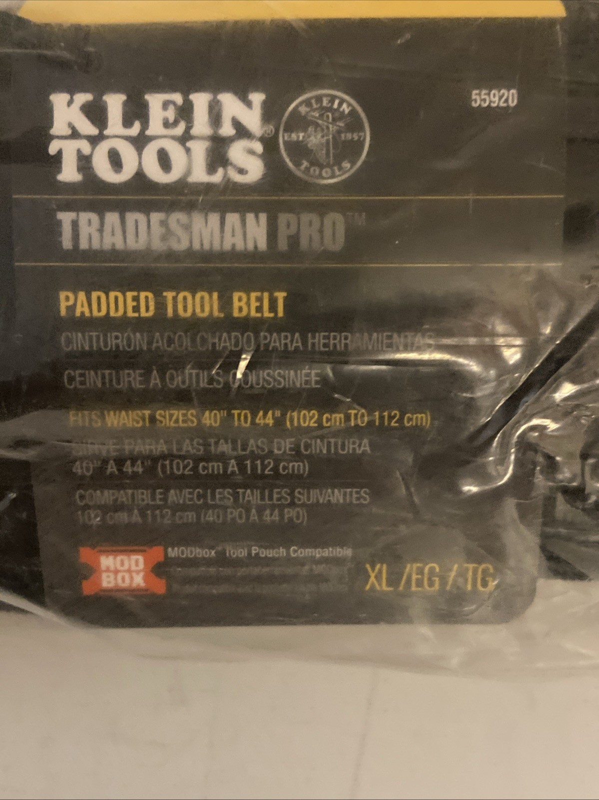 Klein Tools Tool Belt Electrician XL Padded Modular System 55920 40-44″