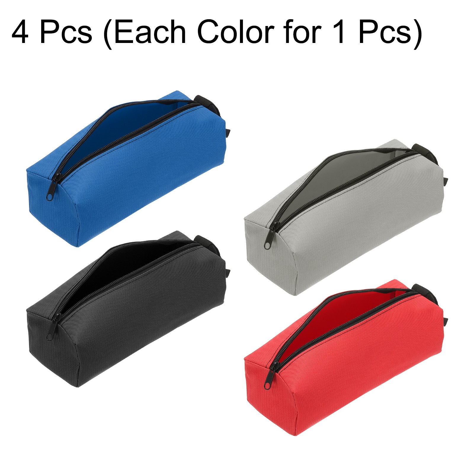 4pcs Zipper Utility Tool Bag 9.8×3.3×2.8 Inch Multi-purpose Tote Bag 4 Color