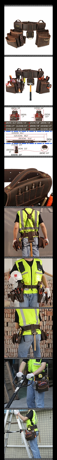 TOURBON Leather Heavy Duty Tools Storage Belt Pouch Electricians Carpenter Gift