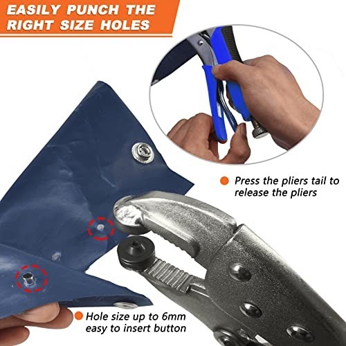 Heavy Duty Canvas Snap Kit for Marine Boat Covers & Carpets, 15mm Snap Repair To