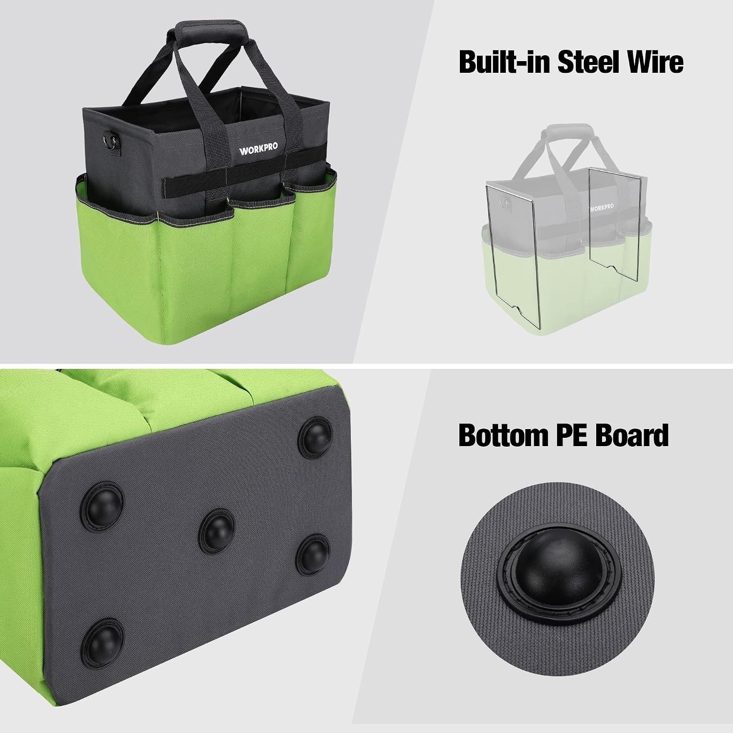 Garden Tool Bag Organizer, Heavy Duty Gardening Tote Bag with 10 Pockets and …