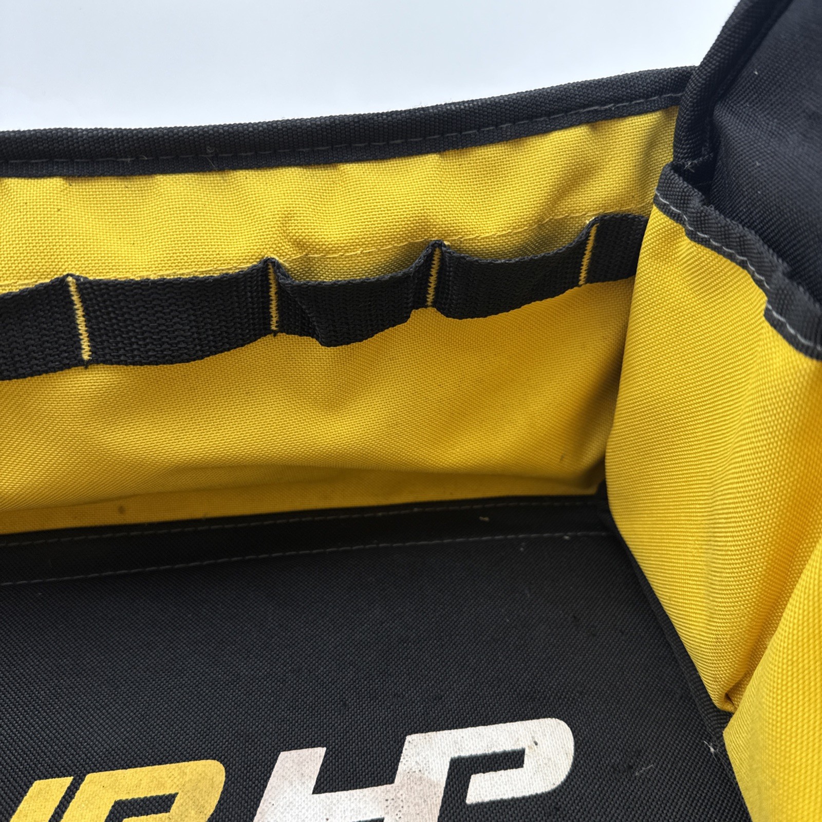 AWP HP Black Electrician Carpenter Work Tool Bag Cushioned Handle Wide Strap