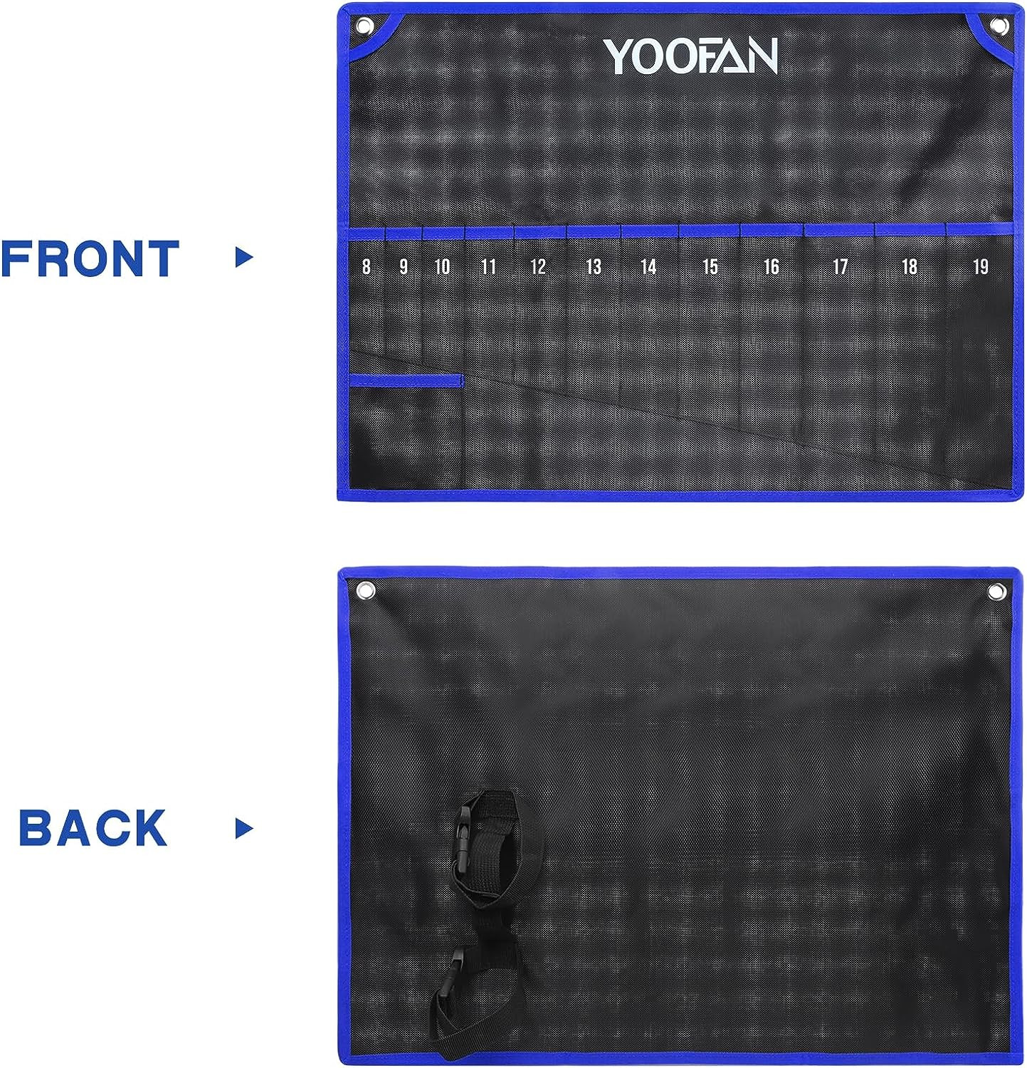 Wrench Roll Up Pouch – Wrench Organizer with 12+1 Pockets Wrench Bag with Han…