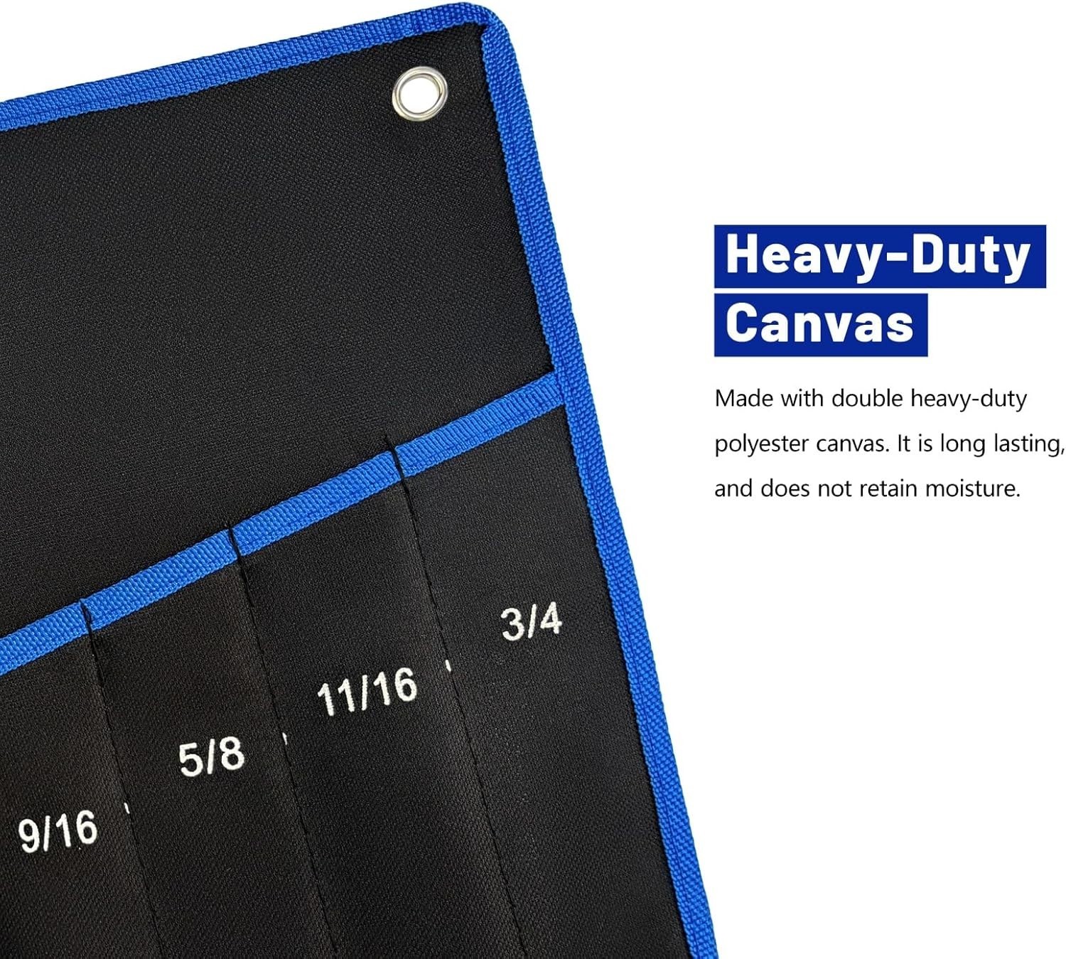 2-Pieces Roll Up Wrench Pouch SAE and Metric, Heavy Duty Canvas Tool Wrench O…