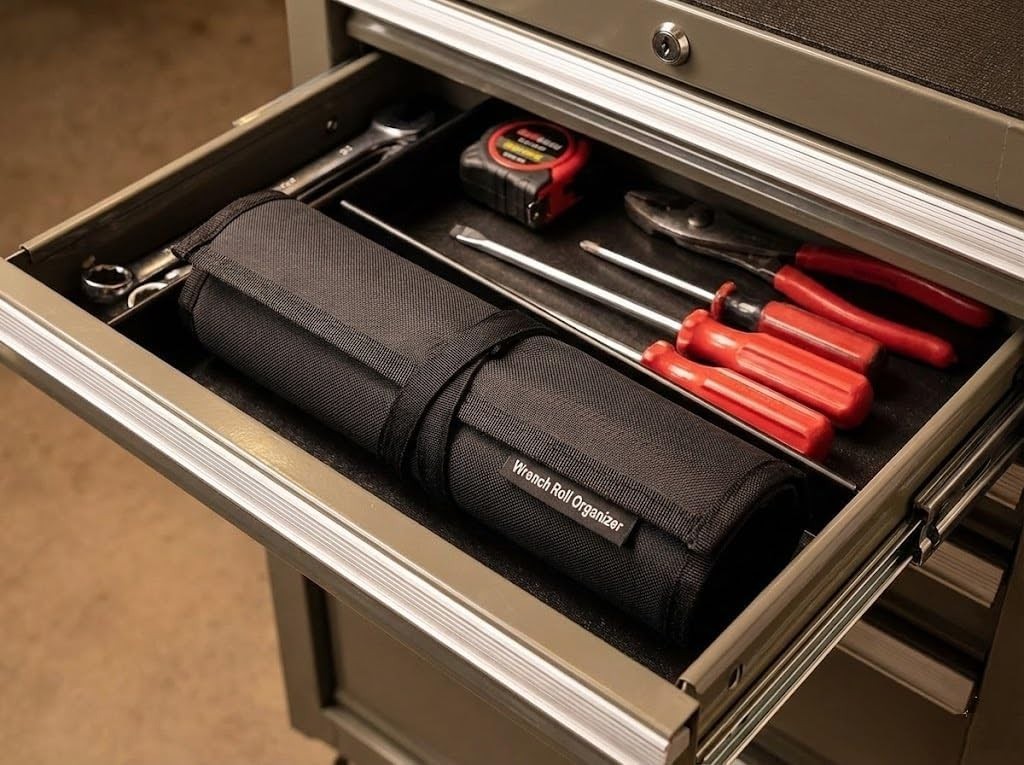 Wrench Roll Up Pouch – 16 Slot Heavy Duty Canvas Tool Organizer – Portable with